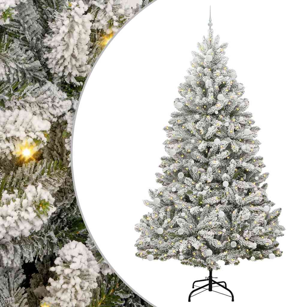 Konstgjord julgran 270 cm 300 LED-lampor Varmvit PVC och stål
