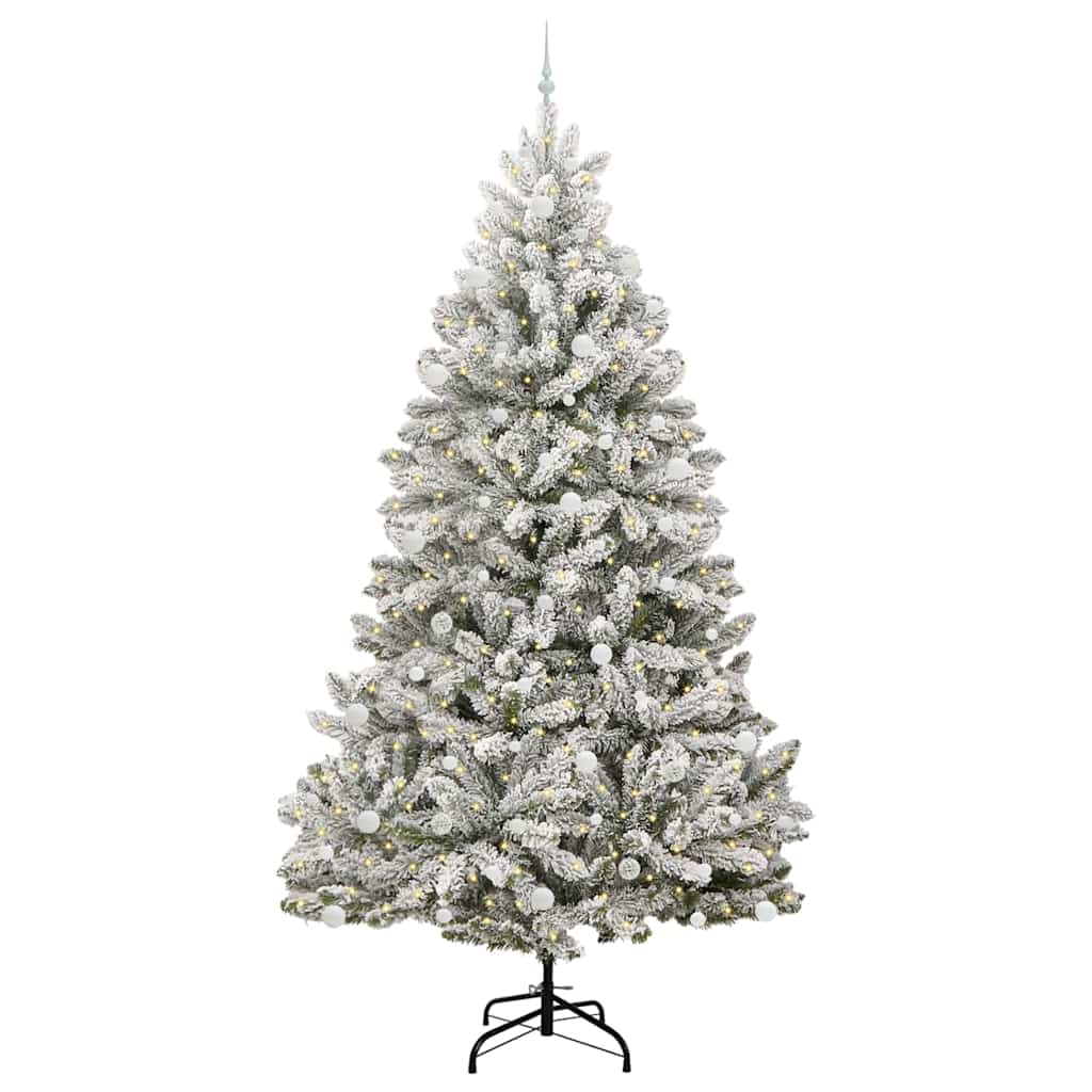 Konstgjord julgran 270 cm 300 LED-lampor Varmvit PVC och stål