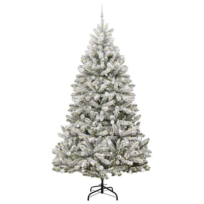 Konstgjord julgran 270 cm 300 LED-lampor Varmvit PVC och stål