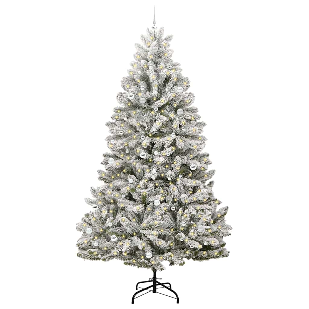 Konstgjord julgran 270 cm 300 LED-lampor Varmvit PVC och stål