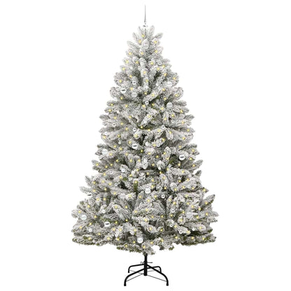 Konstgjord julgran 270 cm 300 LED-lampor Varmvit PVC och stål