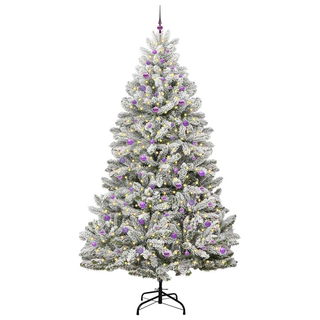 Konstgjord julgran 270 cm 300 LED-lampor Varmvit PVC och stål