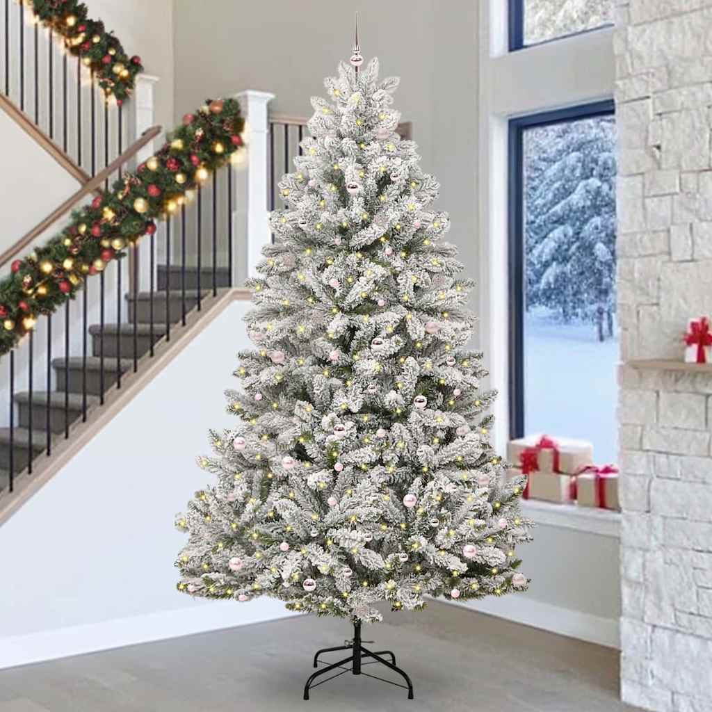 Konstgjord julgran 300 cm 300 LED-lampor Varmvit PVC och stål