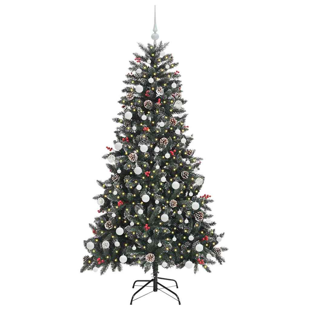 Konstgjord julgran Grön 180 cm PVC och Plast och Stål