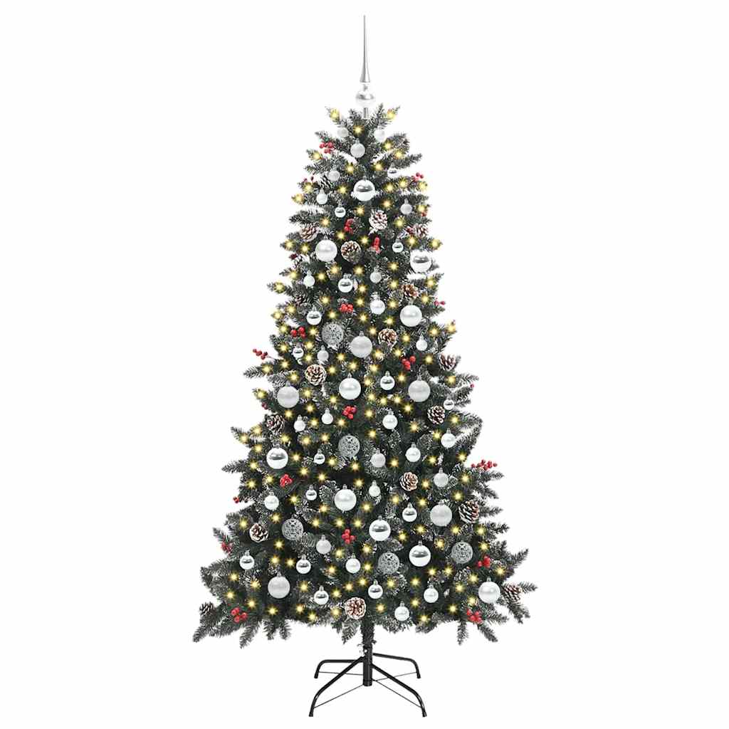 Konstgjord julgran Grön 180 cm PVC och Plast och Stål