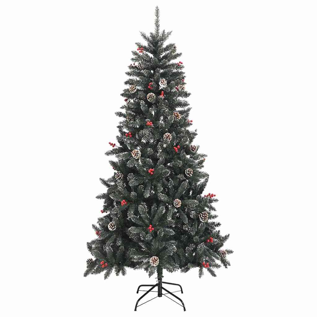Konstgjord julgran Grön 210 cm PVC och Plast och Stål