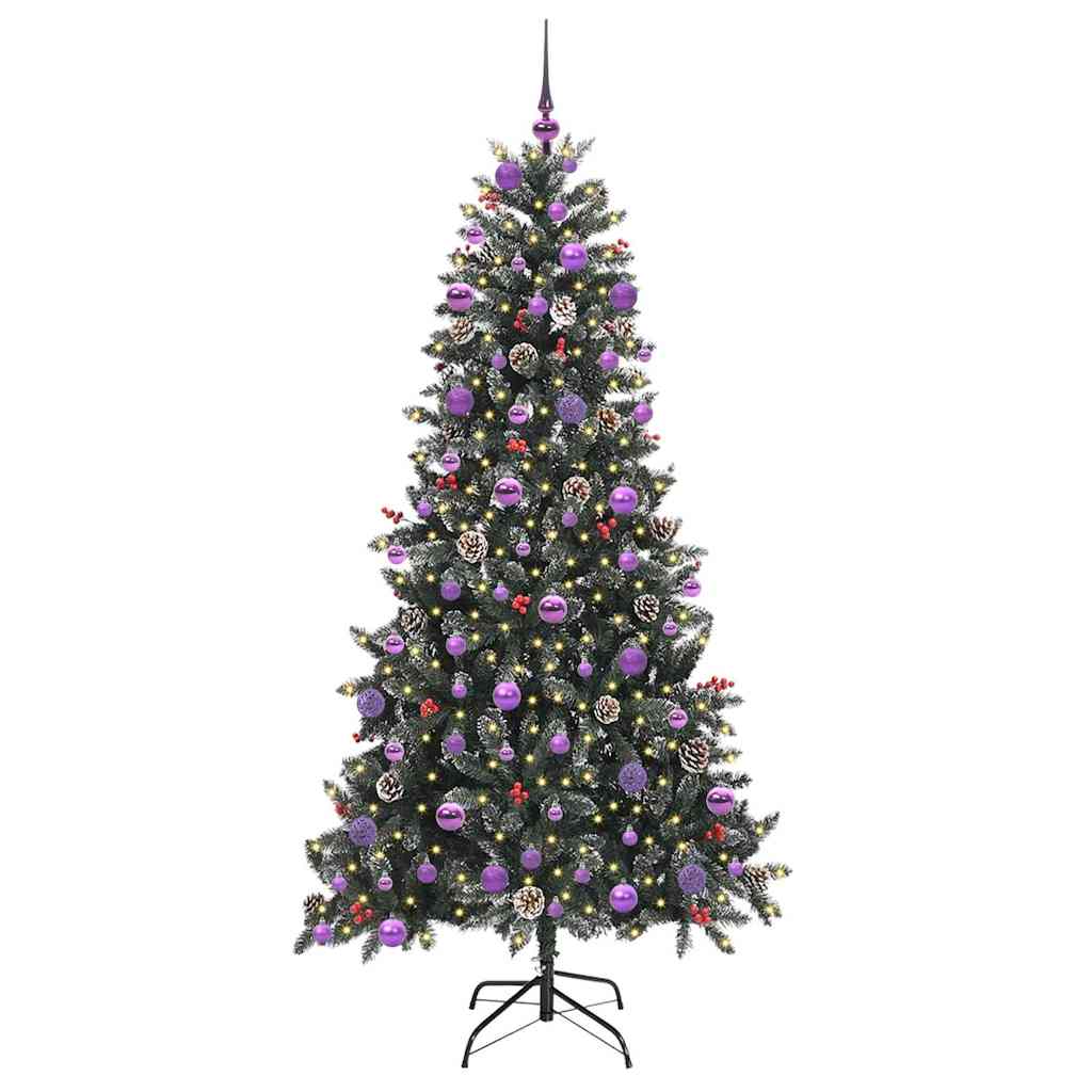 Konstgjord julgran Grön 210 cm PVC och Plast och Stål
