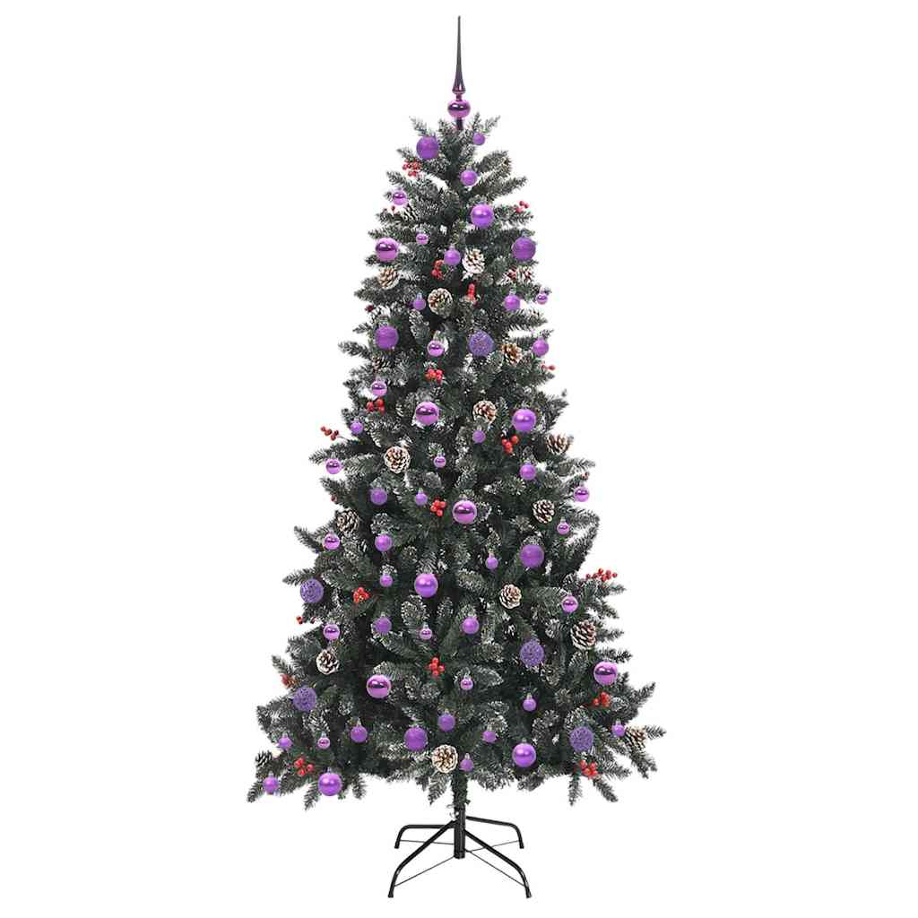 Konstgjord julgran Grön 210 cm PVC och Plast och Stål