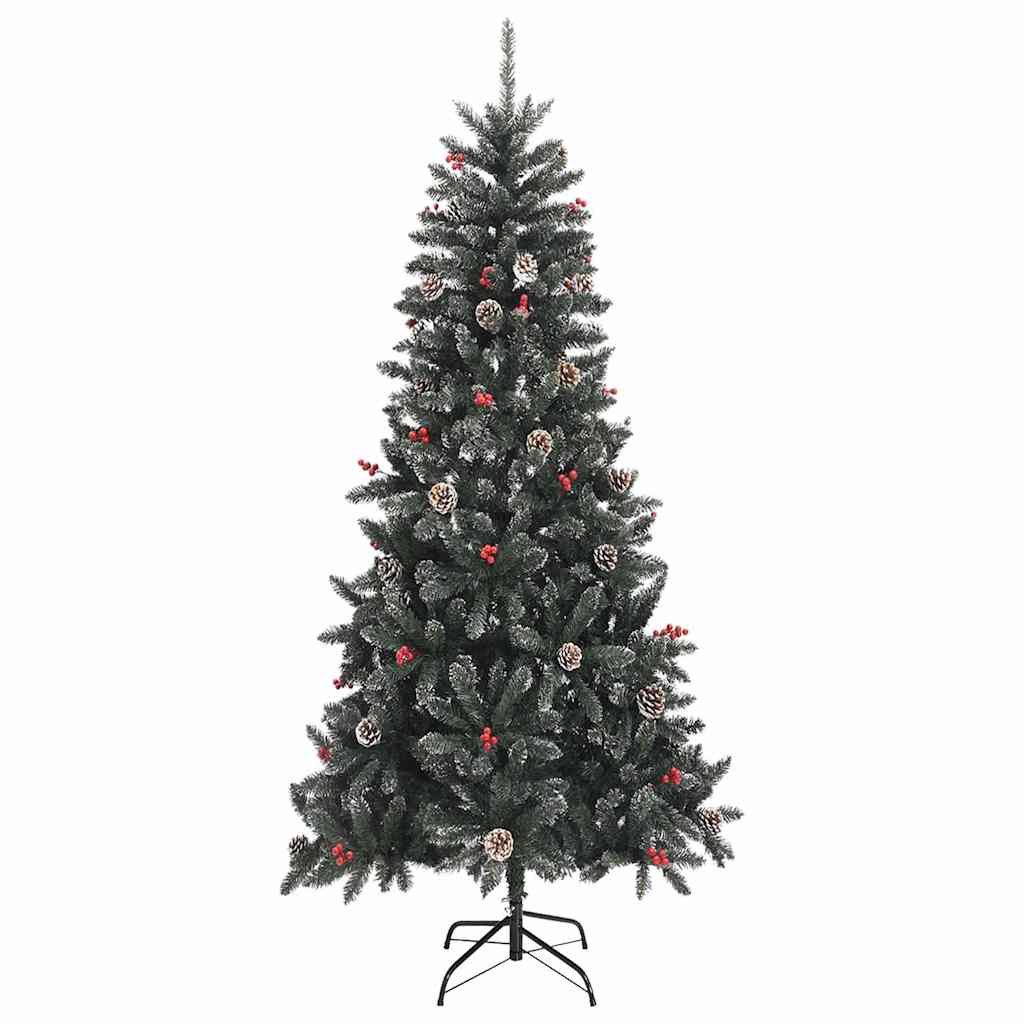 Konstgjord julgran Grön 210 cm PVC och Plast och Stål
