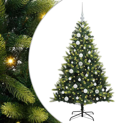 Konstgjort Fällbart Julträd 150 LEDs Grön 120 cm PVC och PE