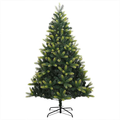 Konstgjort Fällbart Julträd 150 LEDs Grön 120 cm PVC och PE