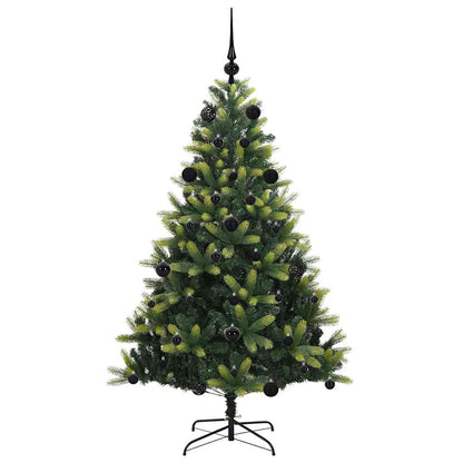 Konstgjort Fällbart Julträd 150 LEDs Grön 150 cm PVC och PE