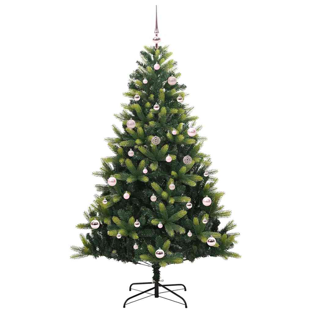 Konstgjort Fällbart Julträd 150 LEDs Grön 150 cm PVC och PE