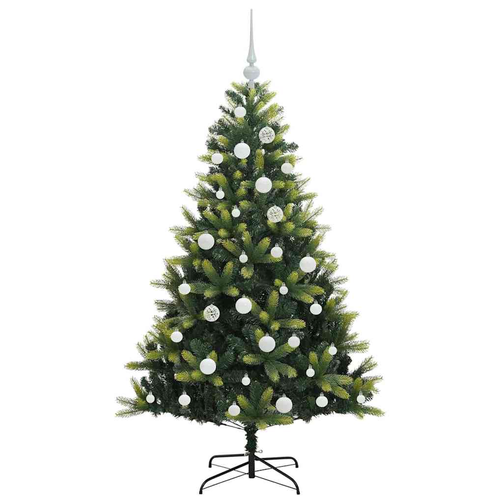 Konstgjort Fällbart Julträd 150 LEDs Grön 150 cm PVC och PE