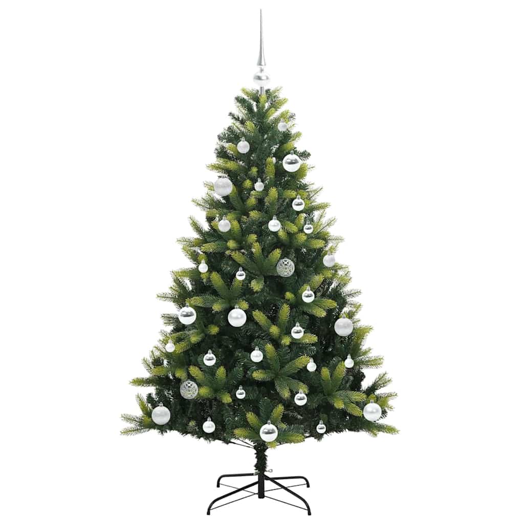Konstgjort Fällbart Julträd 150 LEDs Grön 150 cm PVC och PE