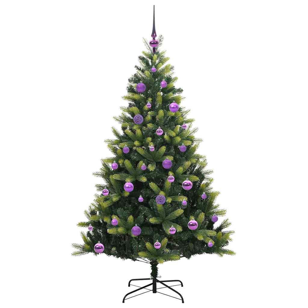 Konstgjort Fällbart Julträd 150 LEDs Grön 150 cm PVC och PE