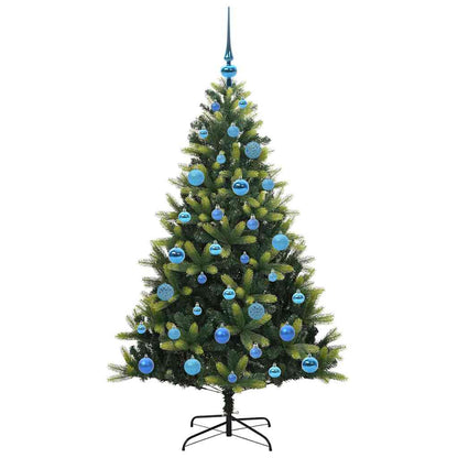 Konstgjort Fällbart Julträd 150 LEDs Grön 150 cm PVC och PE