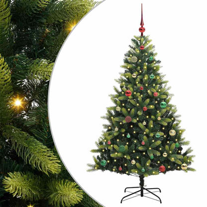 Konstgjort Fällbart Julträd 150 LEDs Grön 150 cm PVC och PE