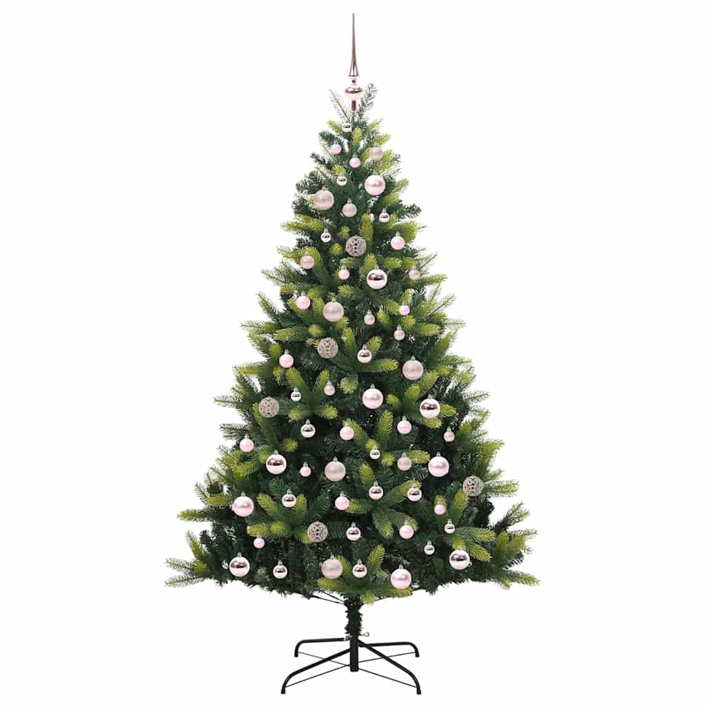 Konstigt hinged julgran 300 LEDs Grön 180 cm PVC och PE