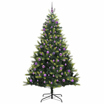 Konstigt hinged julgran 300 LEDs Grön 180 cm PVC och PE