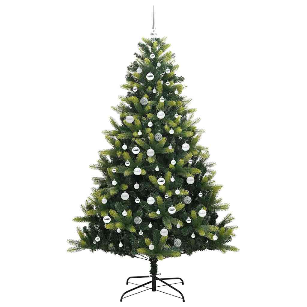 Konstigt hinged julgran 300 LEDs Grön 210 cm PVC och PE