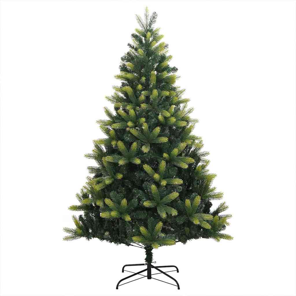 Konstigt hinged julgran 300 LEDs Grön 210 cm PVC och PE