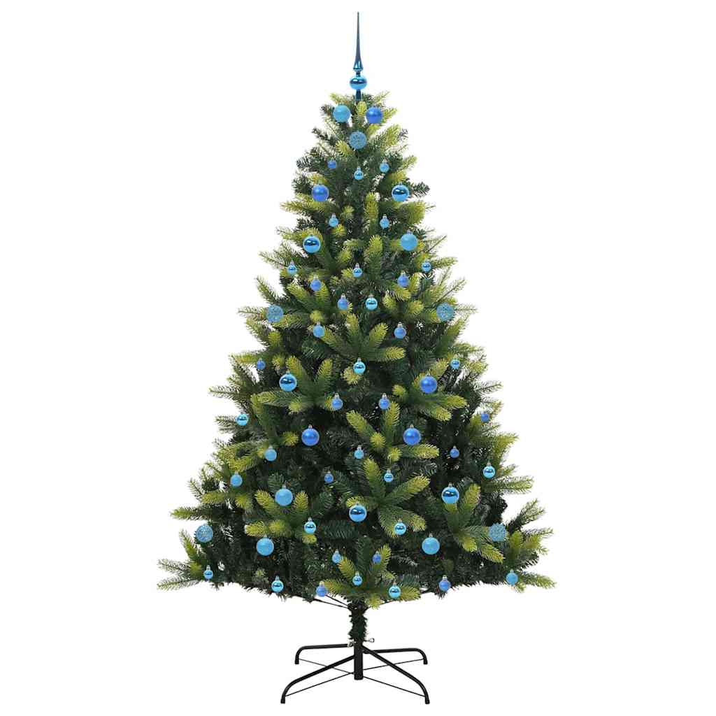 Konstigt hinged julgran 300 LEDs Grön 210 cm PVC och PE