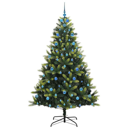 Konstigt hinged julgran 300 LEDs Grön 210 cm PVC och PE