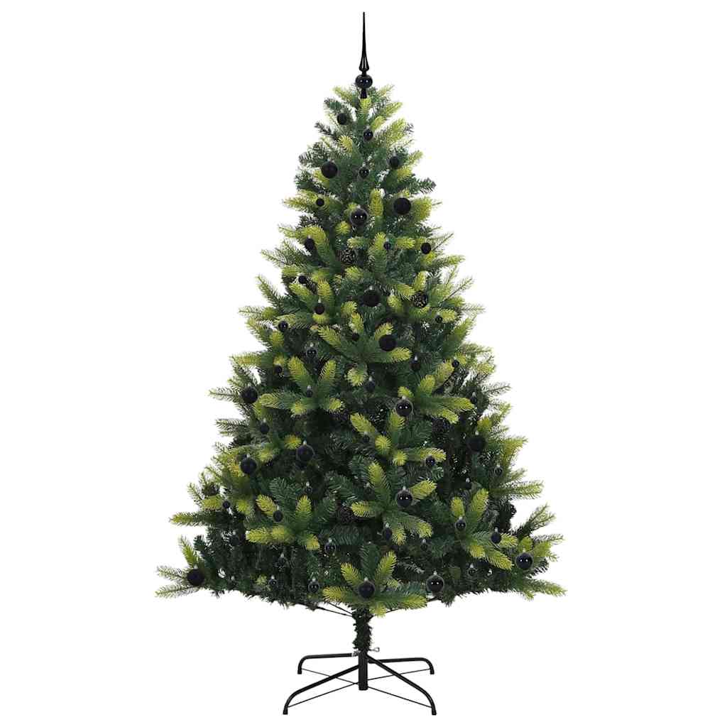 Konstigt hinged julgran 300 LEDs Grön 240 cm PVC och PE
