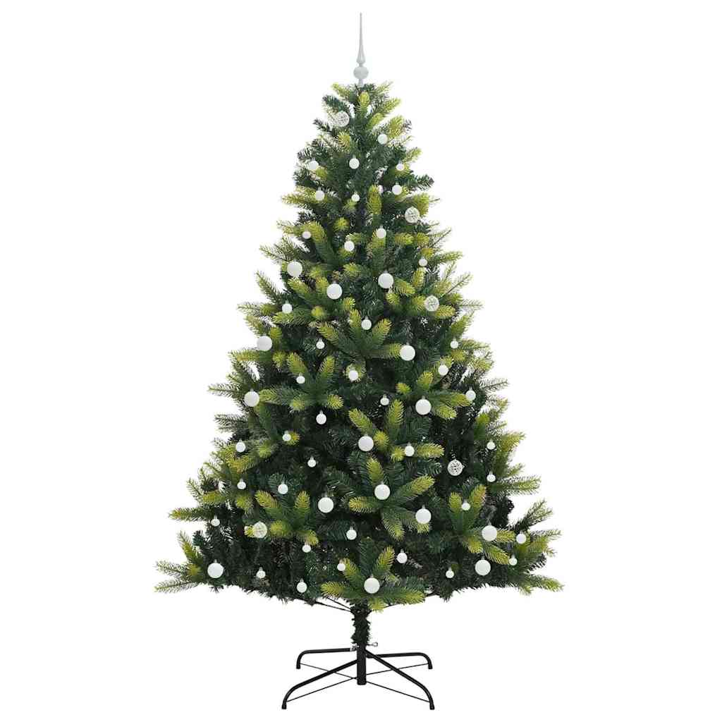 Konstigt hinged julgran 300 LEDs Grön 240 cm PVC och PE