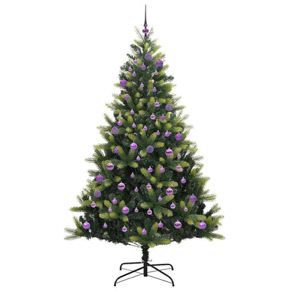 Konstigt hinged julgran 300 LEDs Grön 240 cm PVC och PE