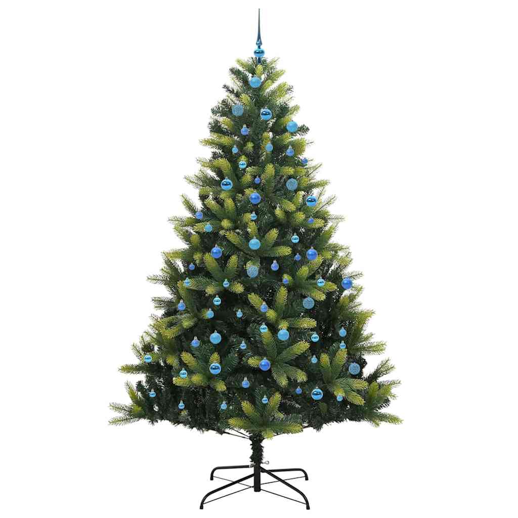 Konstigt hinged julgran 300 LEDs Grön 240 cm PVC och PE
