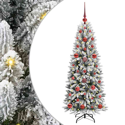 Konstgjord julgran Vit 120 cm PVC och plast och stål och PE