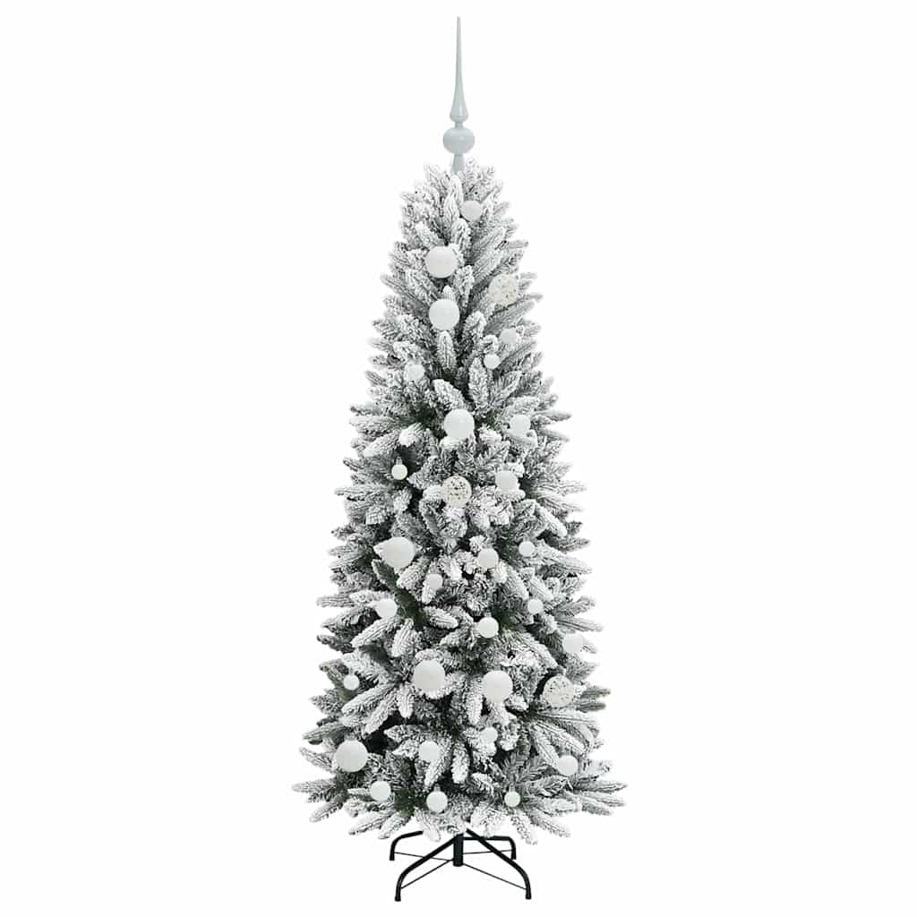 Konstgjord julgran Vit 120 cm PVC och plast och stål och PE