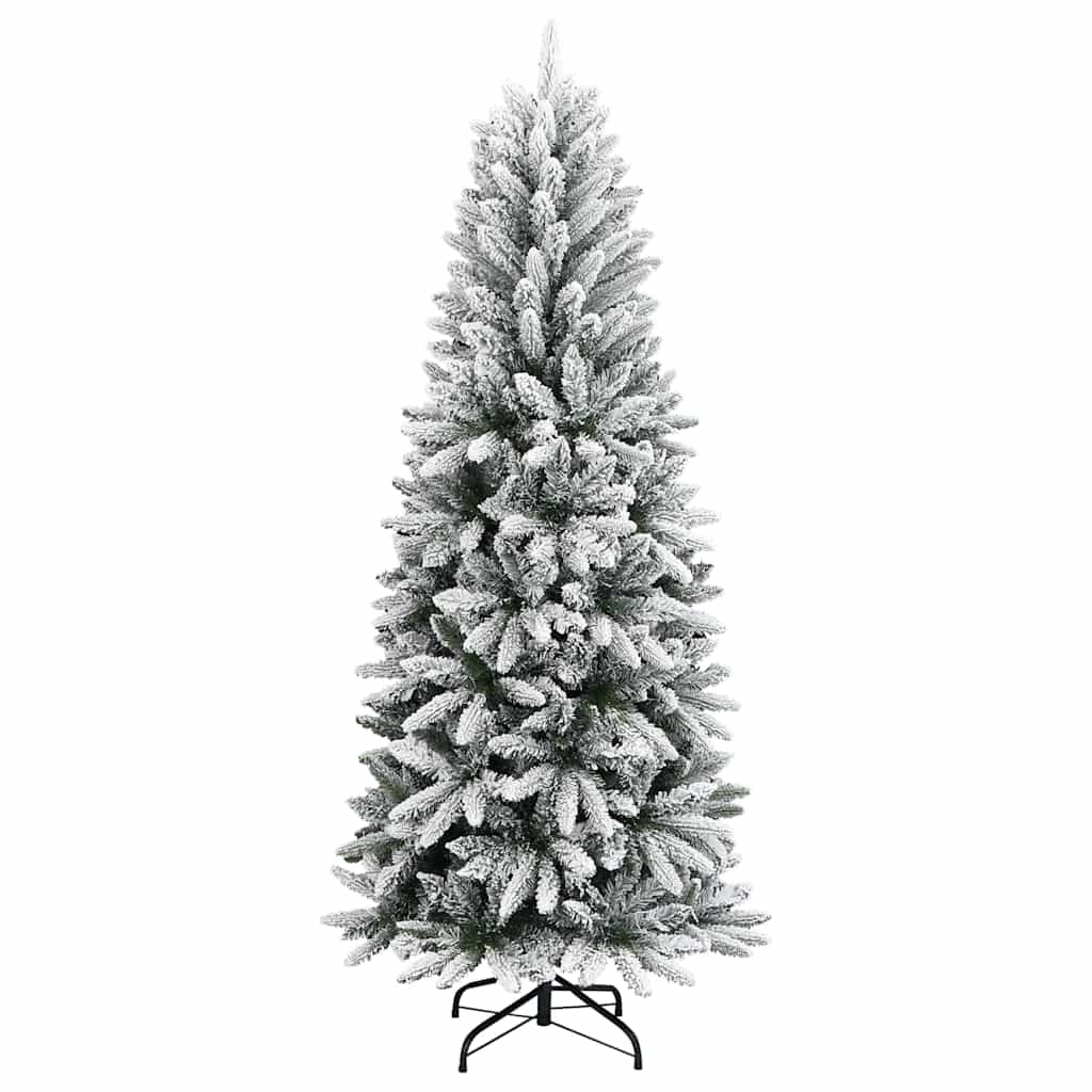 Konstgjord julgran Vit 210 cm PVC och plast och stål och PE