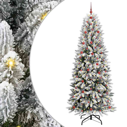 Konstgjord julgran Vit 240 cm PVC och plast och stål och PE