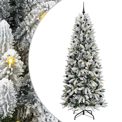 Konstgjord julgran Vit 240 cm PVC och plast och stål och PE