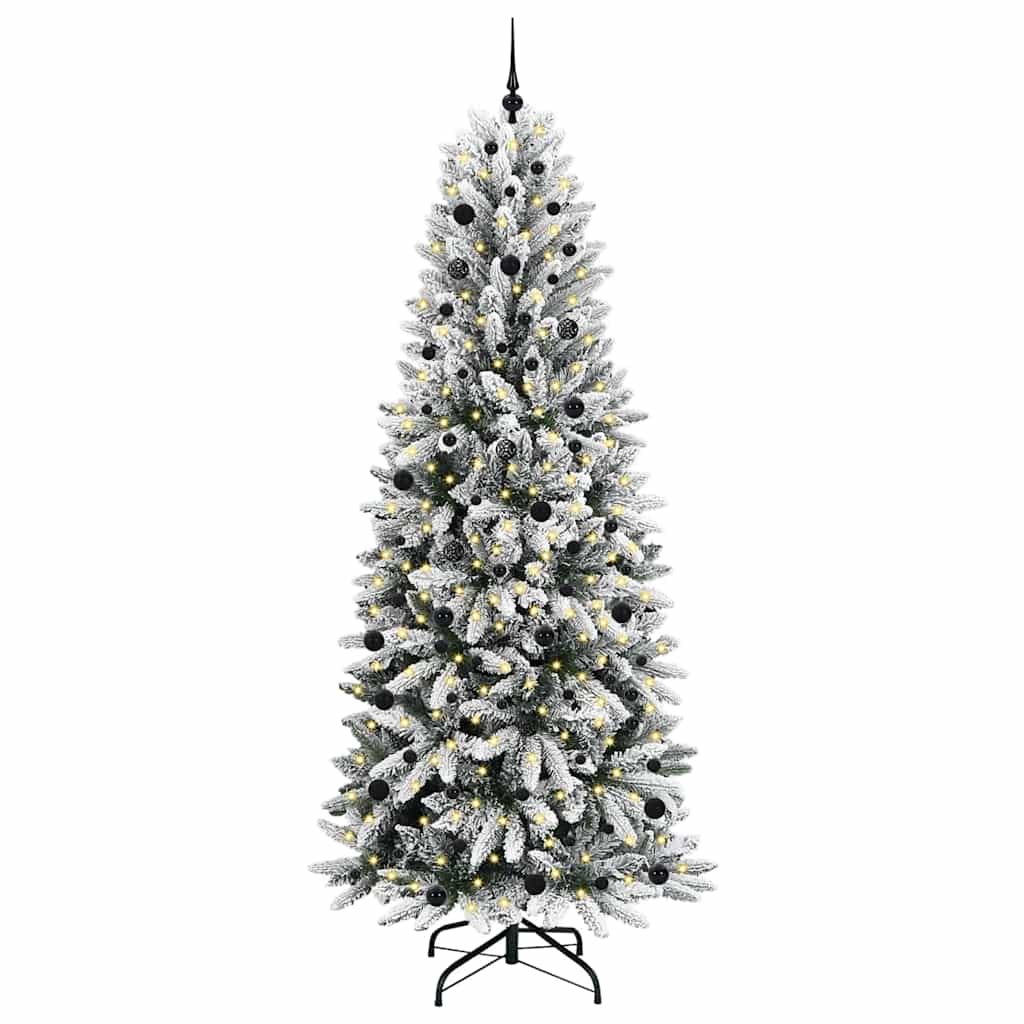 Konstgjord julgran Vit 240 cm PVC och plast och stål och PE