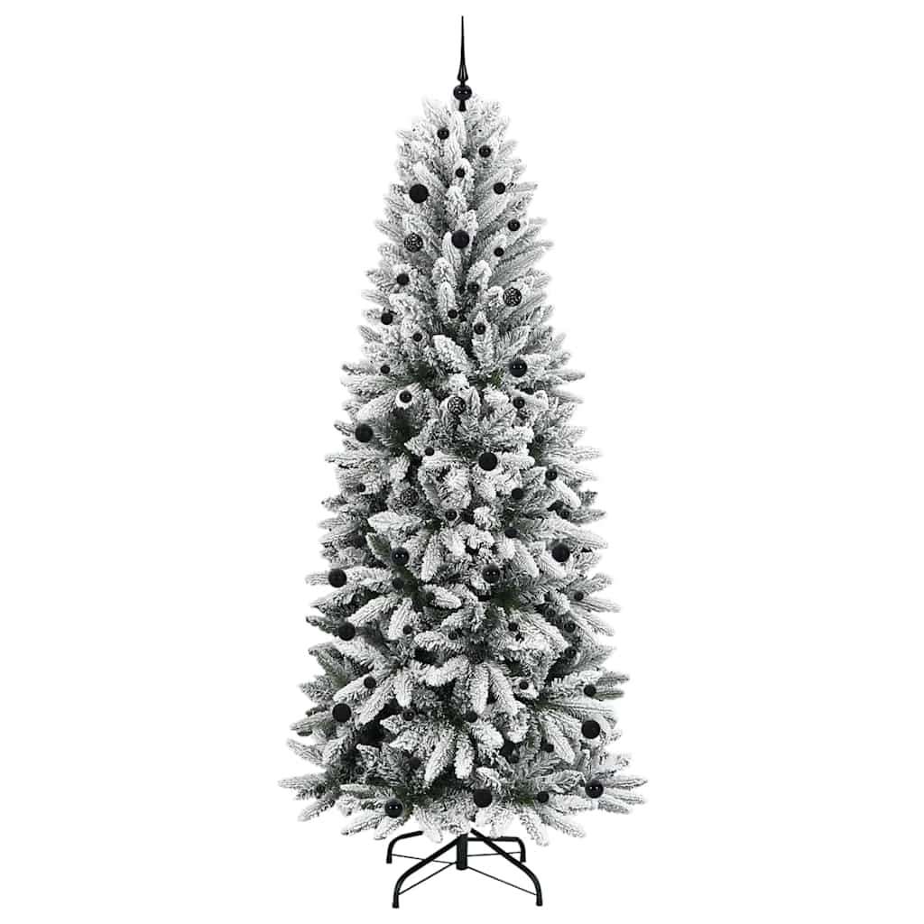 Konstgjord julgran Vit 240 cm PVC och plast och stål och PE
