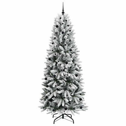 Konstgjord julgran Vit 240 cm PVC och plast och stål och PE