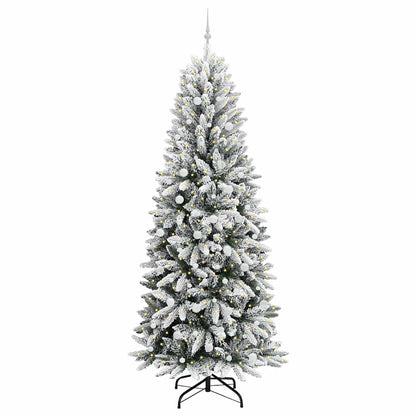 Konstgjord julgran Vit 240 cm PVC och plast och stål och PE