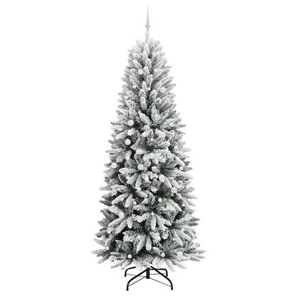 Konstgjord julgran Vit 240 cm PVC och plast och stål och PE