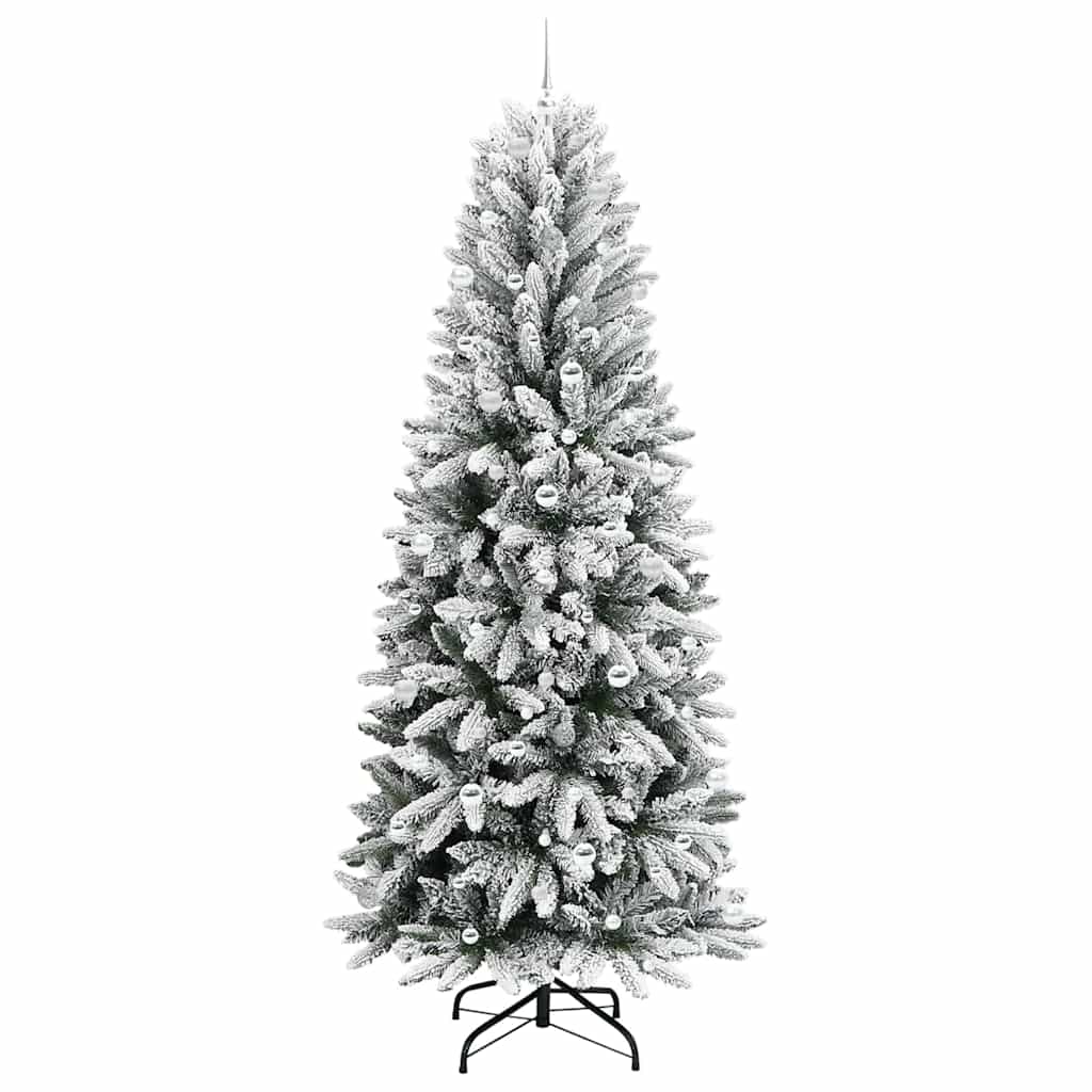 Konstgjord julgran Vit 240 cm PVC och plast och stål och PE