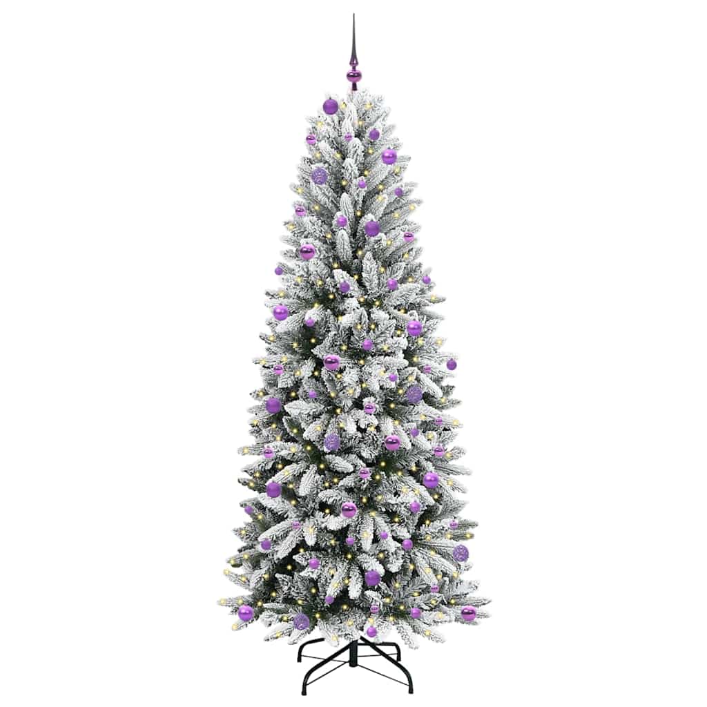 Konstgjord julgran Vit 240 cm PVC och plast och stål och PE
