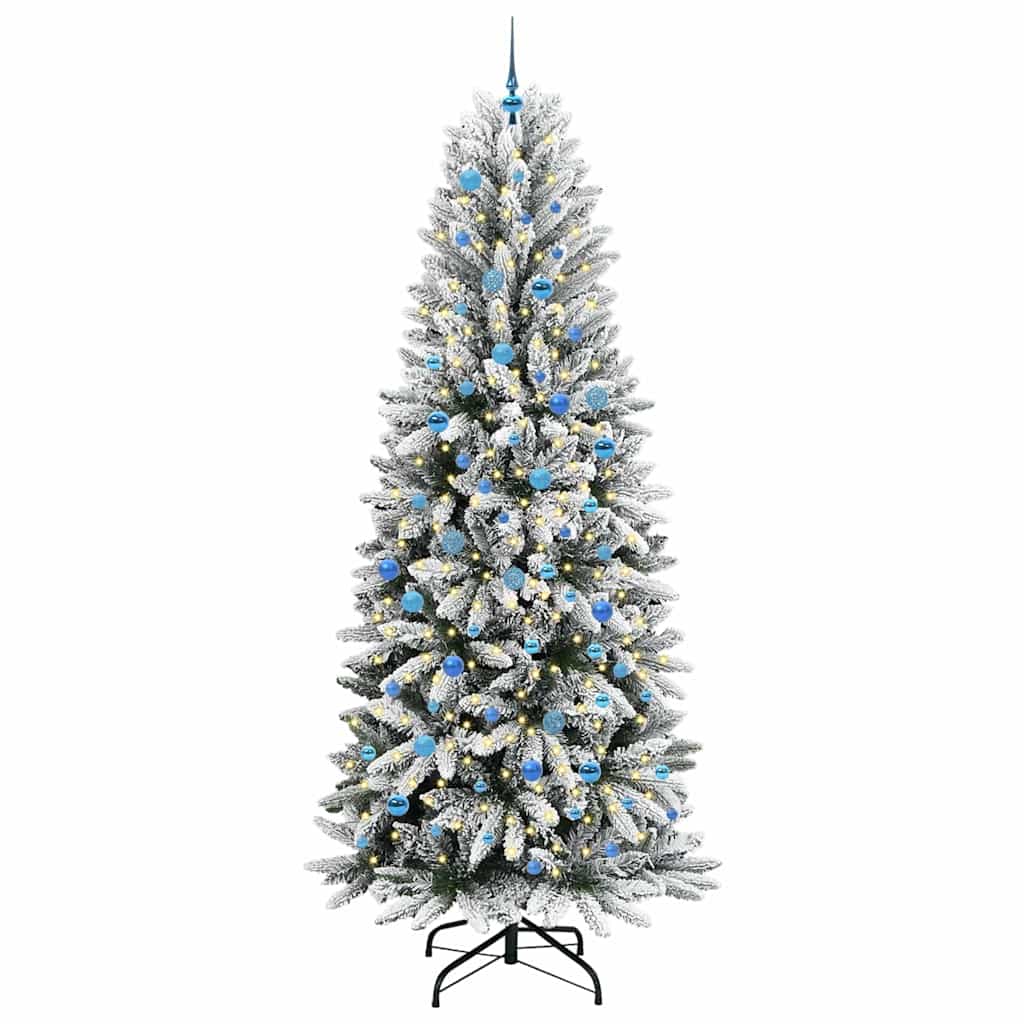 Konstgjord julgran Vit 240 cm PVC och plast och stål och PE
