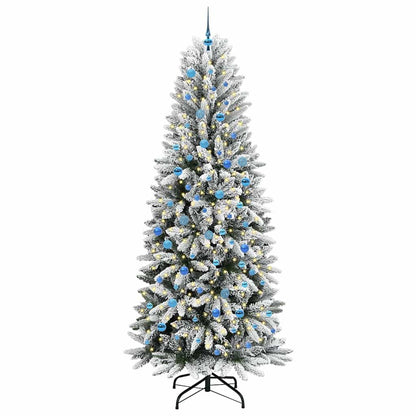 Konstgjord julgran Vit 240 cm PVC och plast och stål och PE