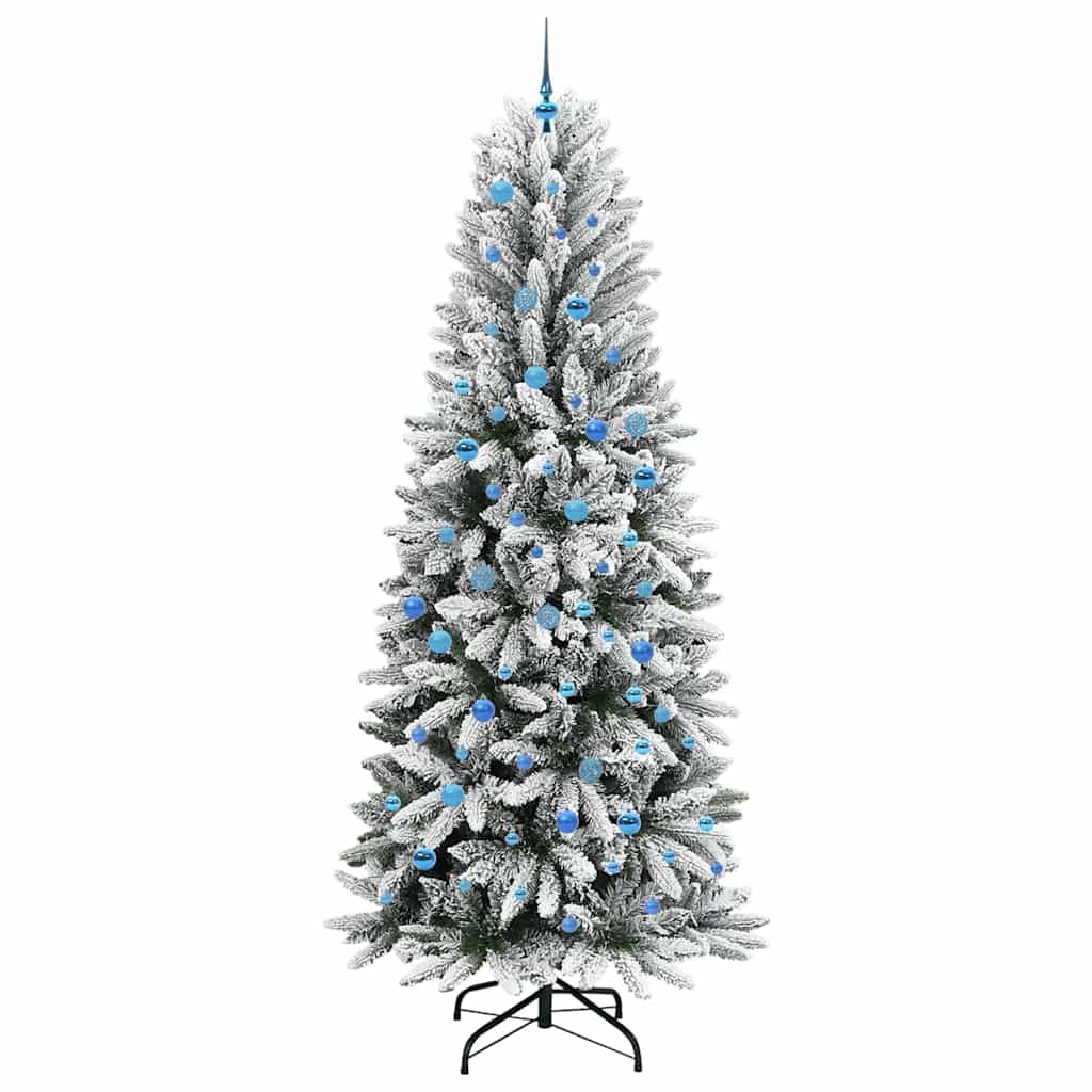 Konstgjord julgran Vit 240 cm PVC och plast och stål och PE