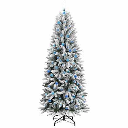 Konstgjord julgran Vit 240 cm PVC och plast och stål och PE