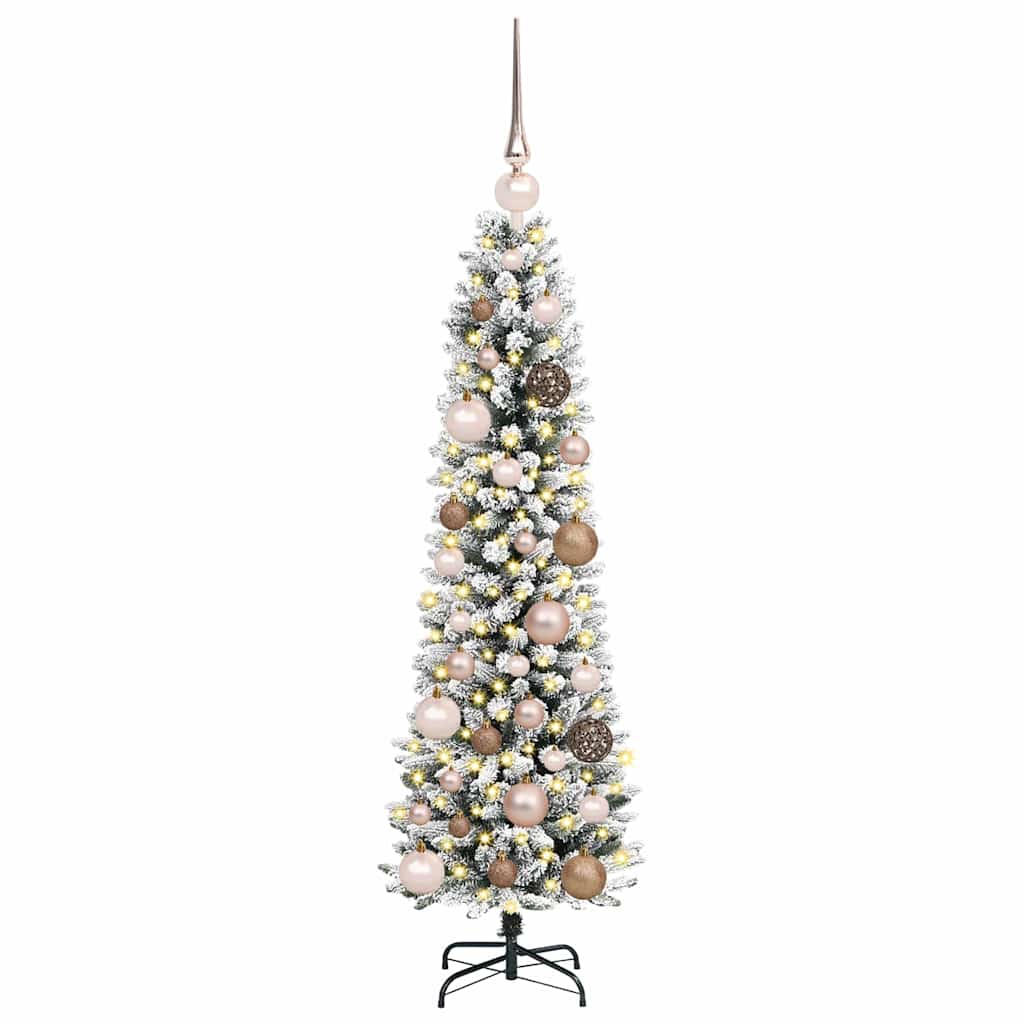 Konstgjord julgran Vit 120 cm PVC och Metall och Plast