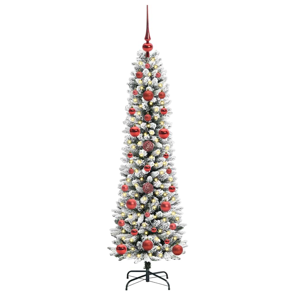 Konstgjord julgran Vit 120 cm PVC och Metall och Plast